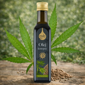 Olej konopny z witaminą D tłoczony na zimno 250ml.
